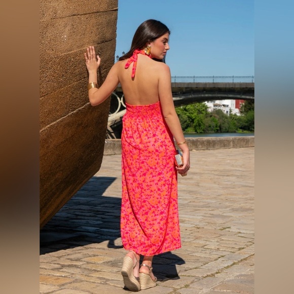 Women’s All I Want Summer Chiffon Multi-Position Neckline Floral Dress Small - Picture 4 of 16